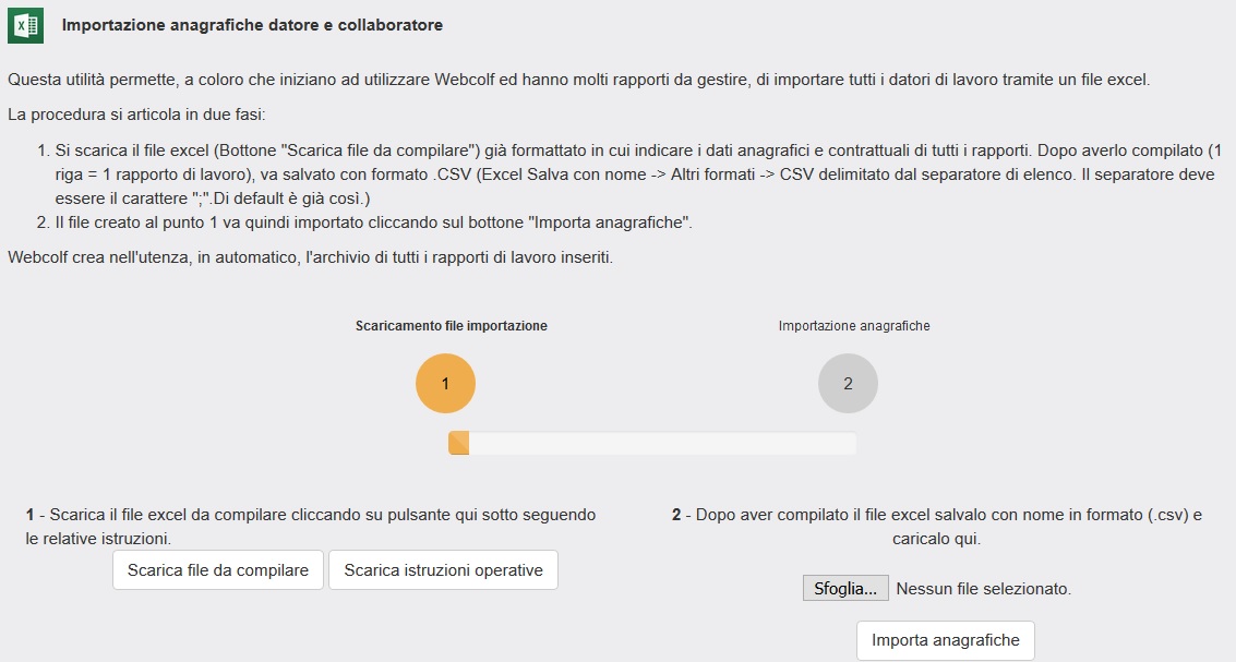 Importazione dati Excel